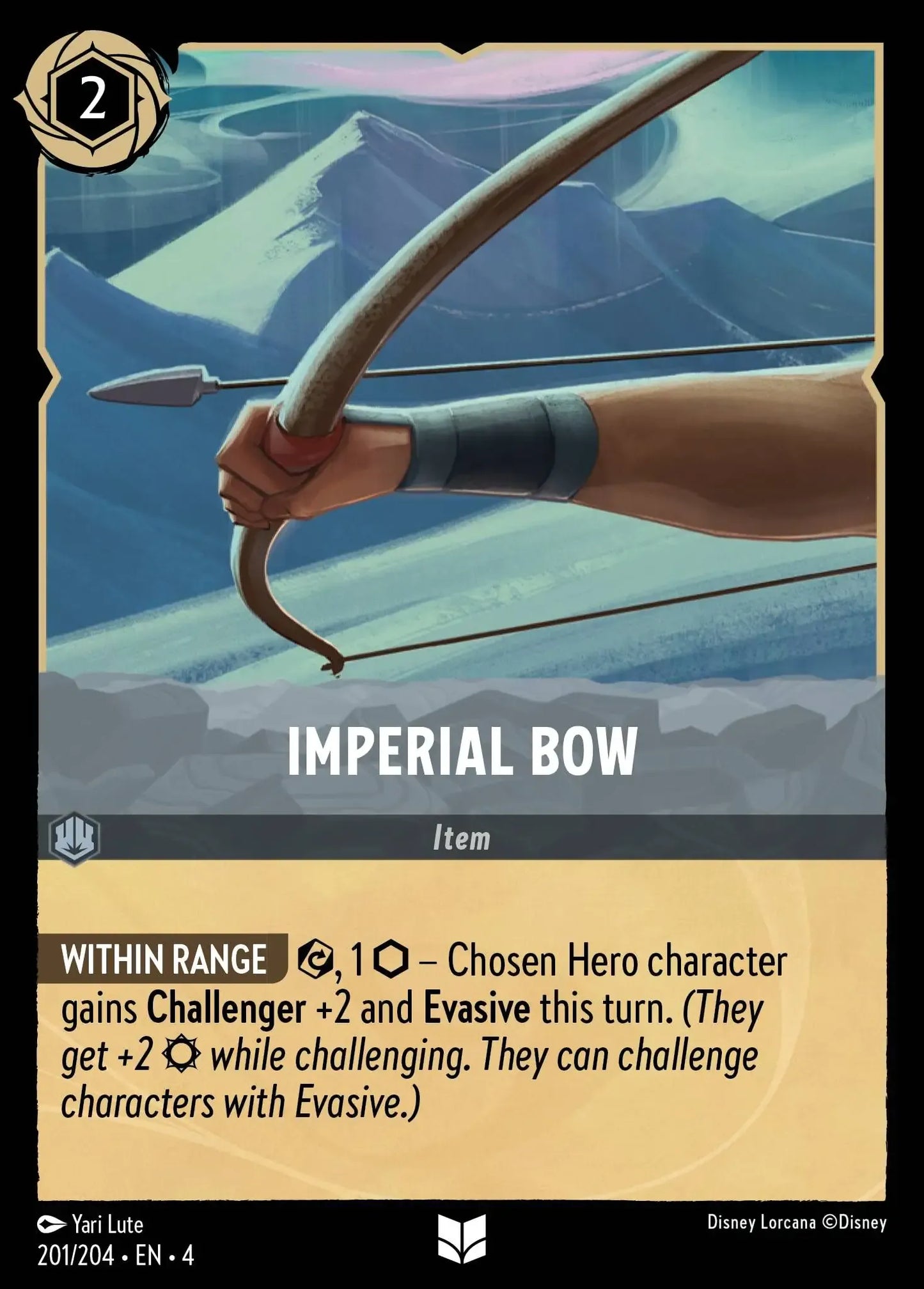 (201) Lorcana Ursula's Return Single: Imperial Bow Holo Uncommon