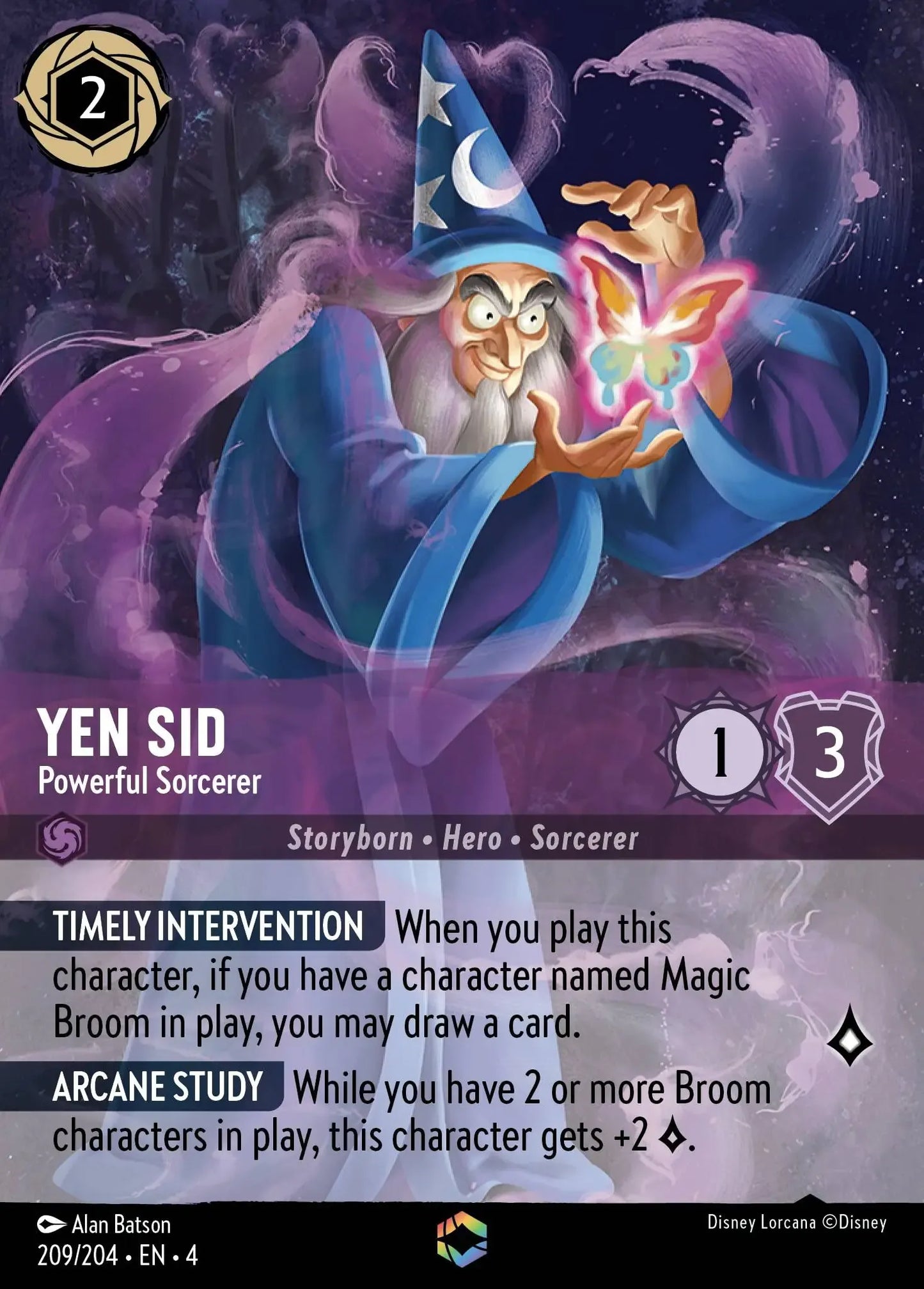 (209) Lorcana Ursula's Return Single: Yen Sid - Powerful Sorcerer (V.2) Enchanted