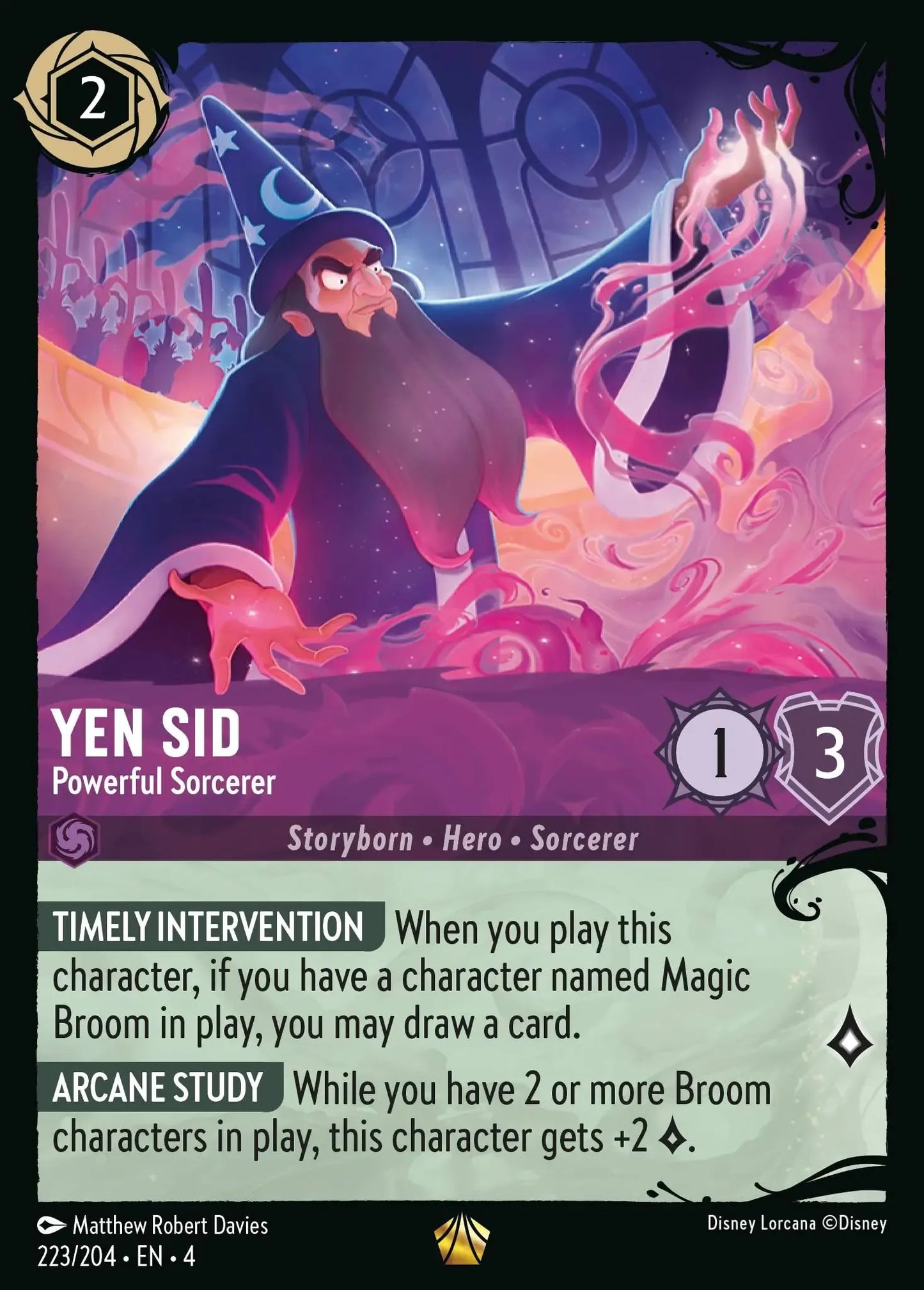 (223) Lorcana Ursula's Return Single: Yen Sid - Powerful Sorcerer (V.3) Legendary