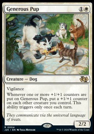(004) Magic The Gathering Foundations Jumpstart Single: Generous Pup Rare