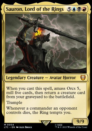 (004) Magic The Gathering Commander: The Lord of the Rings: Tales of Middle-earth Single: Sauron, Lord of the Rings Mythic