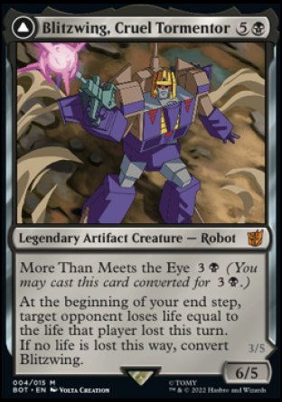 (004) Magic The Gathering Universes Beyond: Transformers Single: Blitzwing, Cruel Tormentor // Blitzwing, Adaptive Assailant (V.1) Mythic