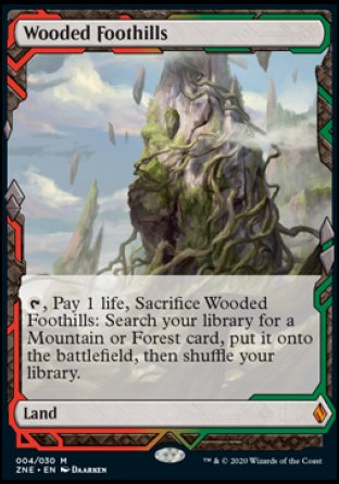 (004/030) Magic The Gathering Zendikar Rising Expeditions Single: Wooded Foothills Mythic