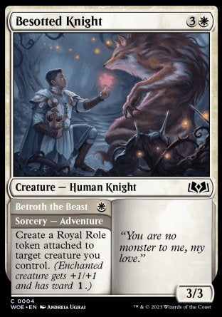 (004) Magic The Gathering Wilds of Eldraine Single: Besotted Knight // Betroth the Beast Holo Common