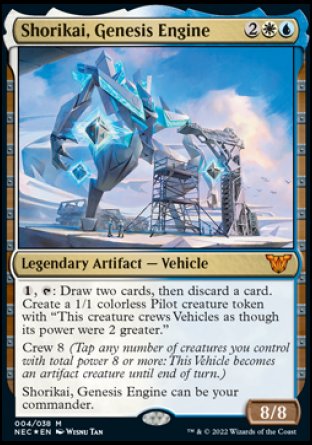 (004) Magic The Gathering Commander: Kamigawa: Neon Dynasty Single: Shorikai, Genesis Engine (V.1) Holo Mythic