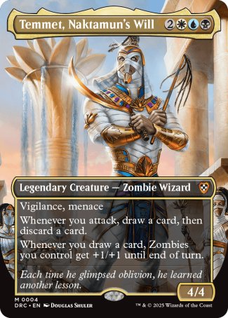 (004) Magic The Gathering Commander: Aetherdrift Single: Temmet, Naktamun's Will Holo Mythic