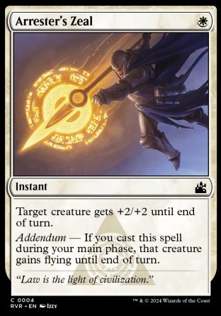 (004) Magic The Gathering Ravnica Remastered Single: Arrester's Zeal Holo Common
