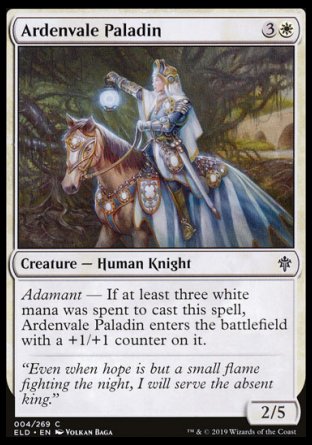 (004/269) Magic The Gathering Throne of Eldraine Single: Ardenvale Paladin Holo Common