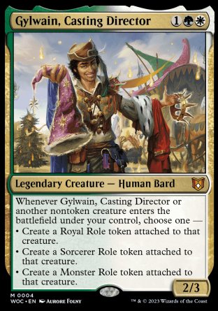 (004) Magic The Gathering Commander: Wilds of Eldraine Single: Gylwain, Casting Director Holo Mythic