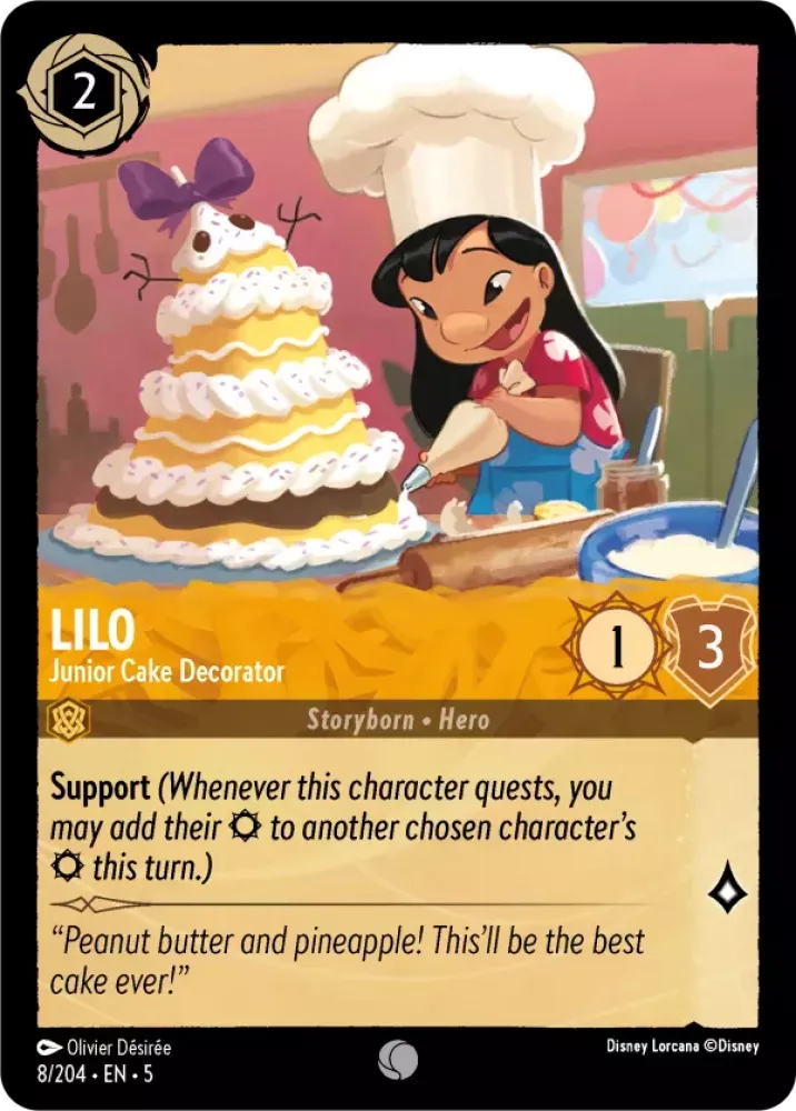 (008) Lorcana Shimmering Skies Single: Lilo - Junior Cake Decorator Common