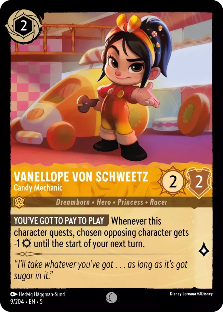 (009) Lorcana Shimmering Skies Single: Vanellope von Schweetz - Candy Mechanic Common