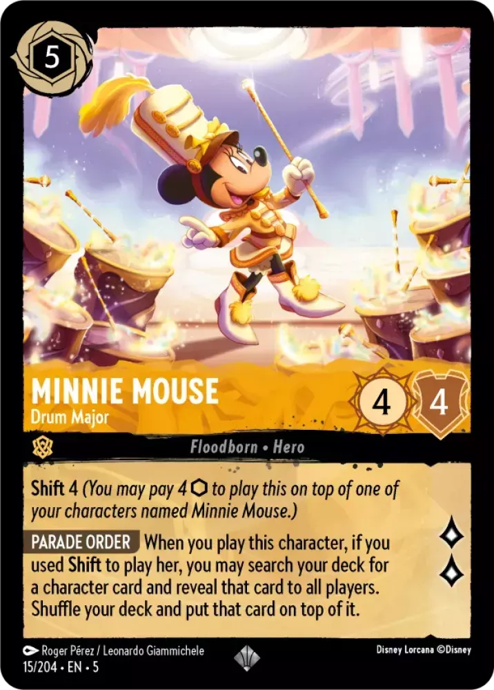 (015) Lorcana Shimmering Skies Single: Minnie Mouse - Drum Major Super Rare