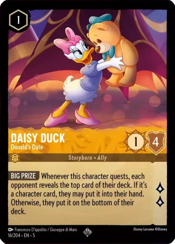 (016) Lorcana Shimmering Skies Single: Daisy Duck - Donald's Date Super Rare
