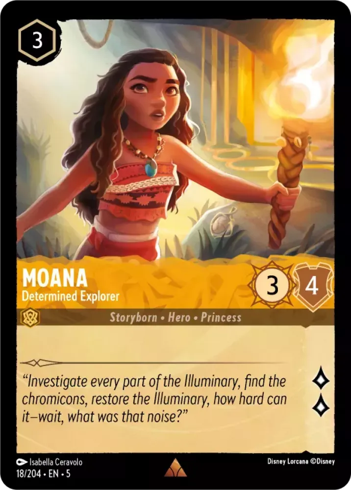 (018) Lorcana Shimmering Skies Single: Moana - Determined Explorer Rare