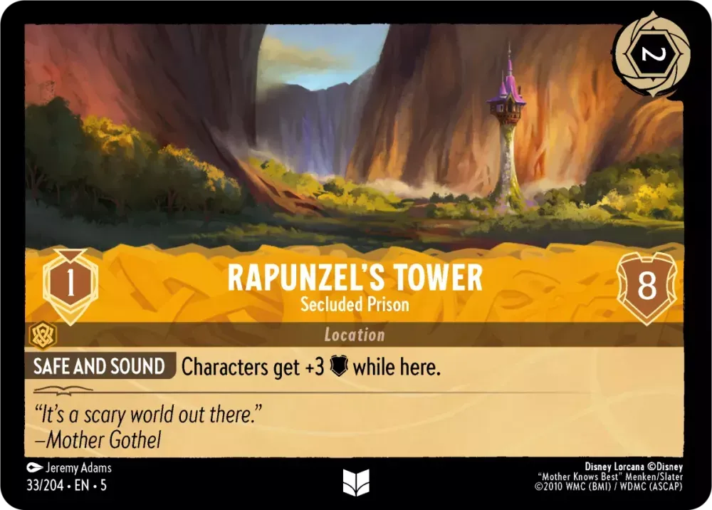 (033) Lorcana Shimmering Skies Single: Rapunzel's Tower - Secluded Prison Uncommon