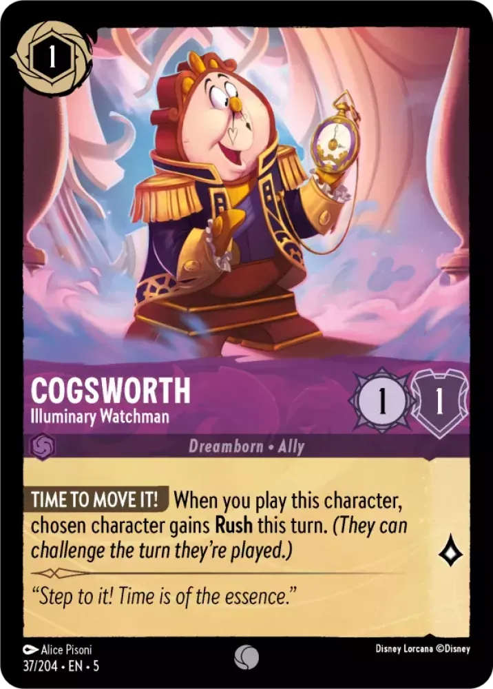 (037) Lorcana Shimmering Skies Single: Cogsworth - Illuminary Watchman Common