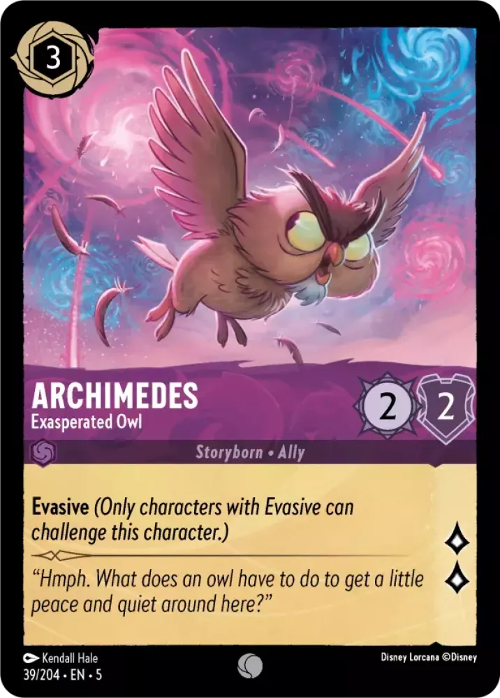 (039) Lorcana Shimmering Skies Single: Archimedes - Exasperated Owl Common