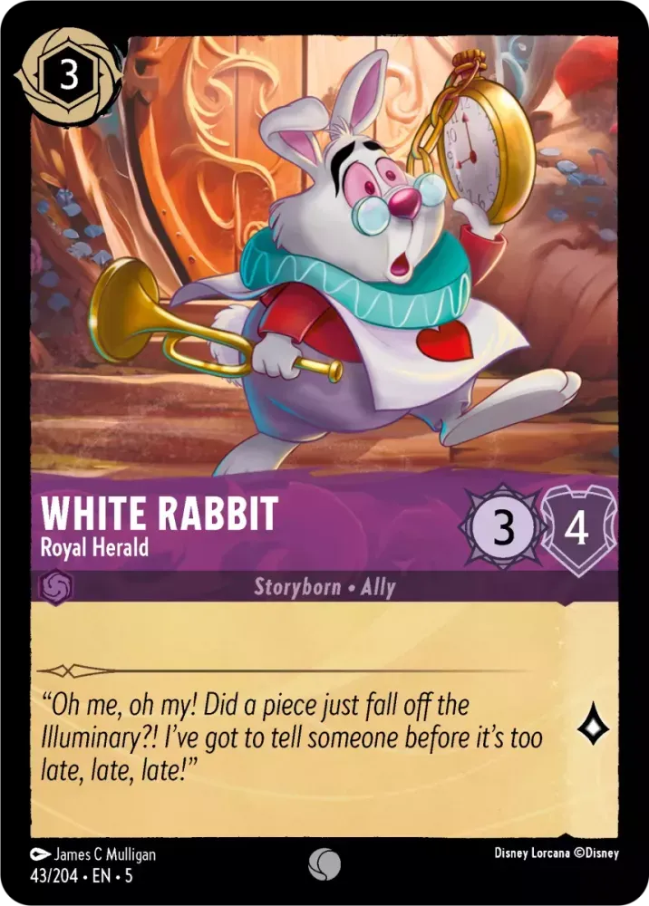 (043) Lorcana Shimmering Skies Single: White Rabbit - Royal Herald Common