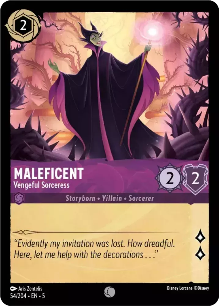 (054) Lorcana Shimmering Skies Single: Maleficent - Vengeful Sorceress Common