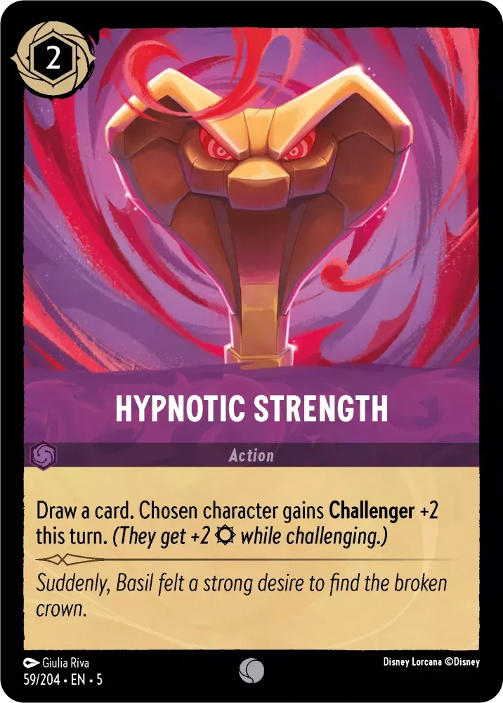 (059) Lorcana Shimmering Skies Single: Hypnotic Strength Holo Common