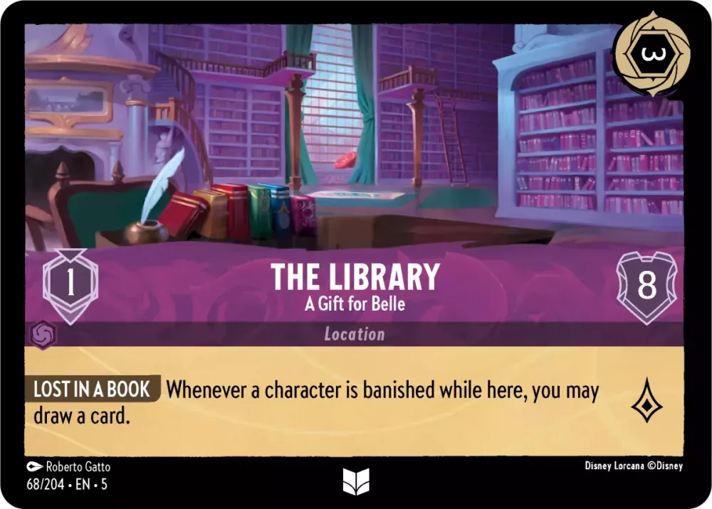 (068) Lorcana Shimmering Skies Single: The Library - A Gift for Belle Uncommon