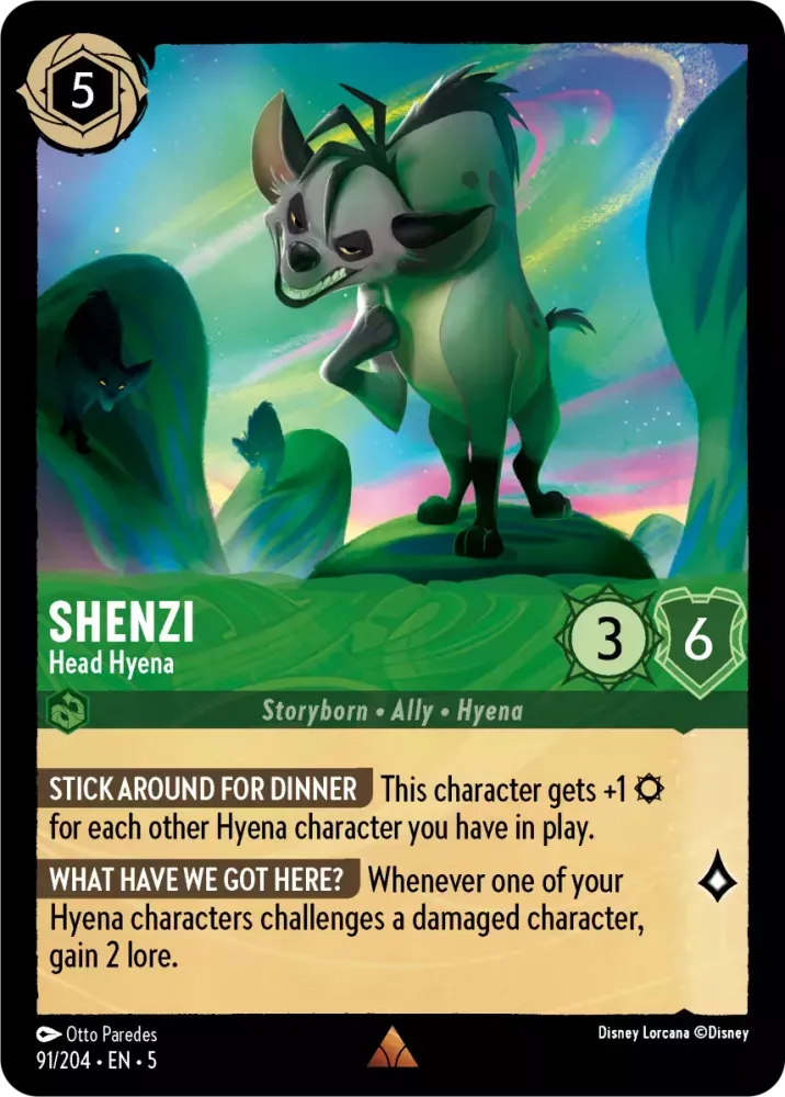 (091) Lorcana Shimmering Skies Single: Shenzi - Head Hyena Rare