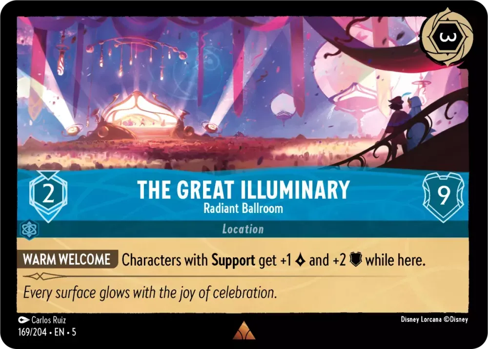 (169) Lorcana Shimmering Skies Single: The Great Illuminary - Radiant Ballroom Holo Rare