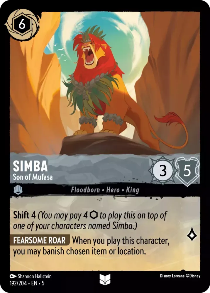 (192) Lorcana Shimmering Skies Single: Simba - Son of Mufasa Uncommon