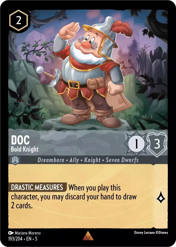 (193) Lorcana Shimmering Skies Single: Doc - Bold Knight Rare