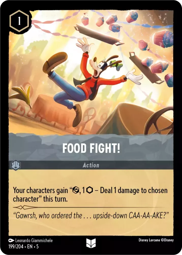 (199) Lorcana Shimmering Skies Single: Food Fight! Uncommon