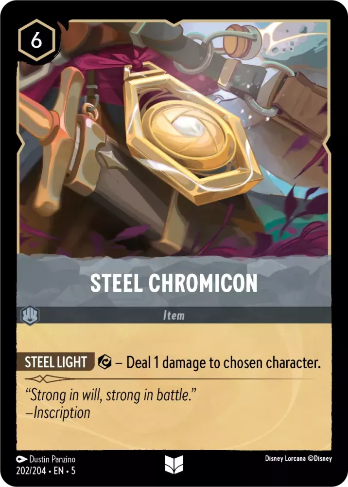 (202) Lorcana Shimmering Skies Single: Steel Chromicon Uncommon