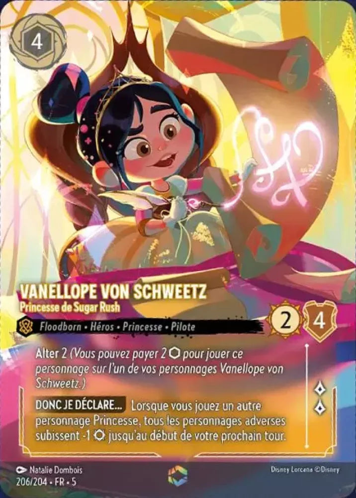 (206) Lorcana Shimmering Skies Single: Vanellope von Schweetz - Sugar Rush Princess (V.2) Enchanted