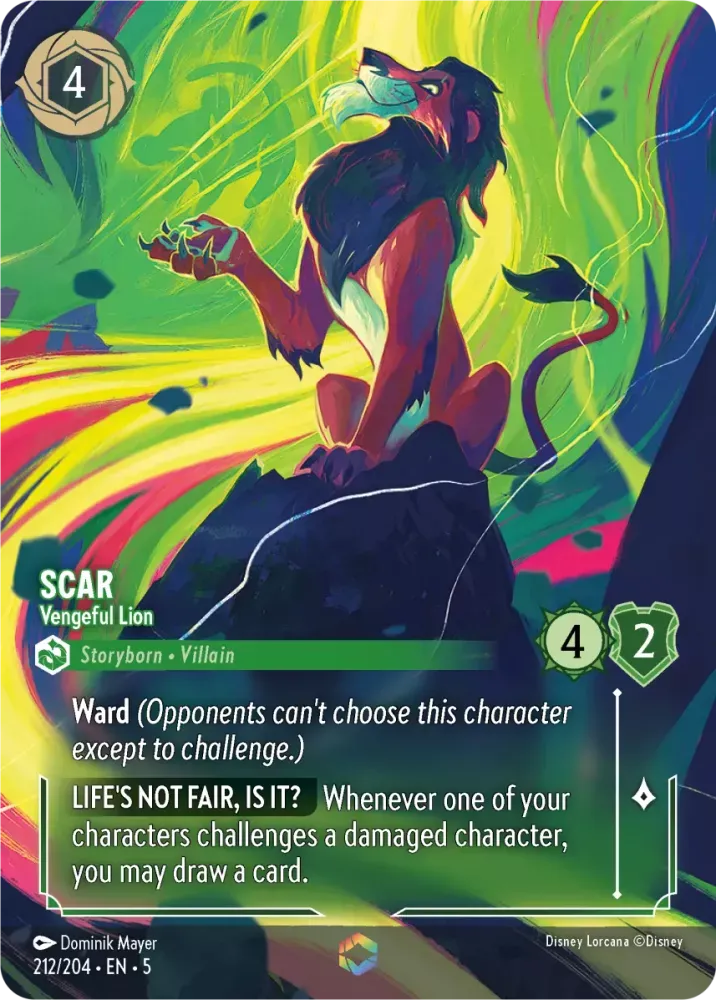 (212) Lorcana Shimmering Skies Single: Scar - Vengeful Lion (V.2) Enchanted