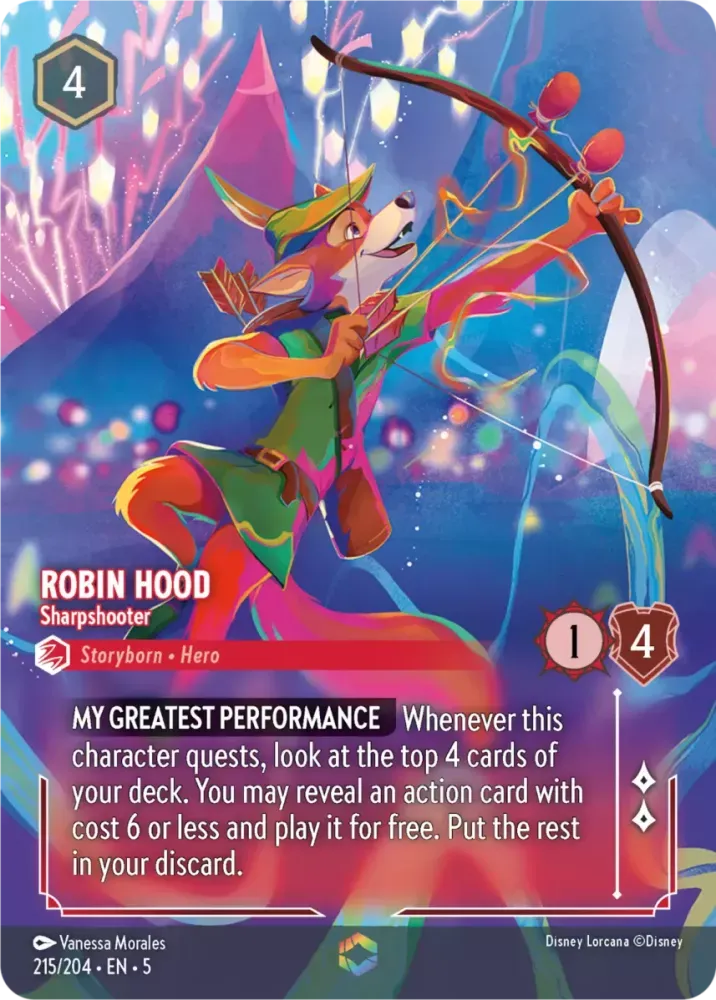 (215) Lorcana Shimmering Skies Single: Robin Hood - Sharpshooter (V.2) Enchanted
