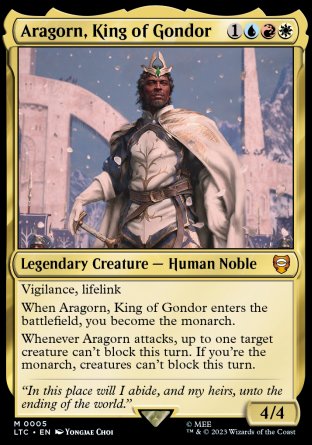 (005) Magic The Gathering Commander: The Lord of the Rings: Tales of Middle-earth Single: Aragorn, King of Gondor Holo Mythic