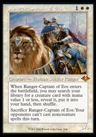 (005) Magic The Gathering Modern Horizons: Retro Frame Cards Single: Ranger-Captain of Eos (V.2) Holo Mythic
