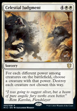 (005) Magic The Gathering Commander: Innistrad: Midnight Hunt Single: Celestial Judgment (V.1) Holo Rare