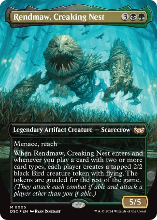(005) Magic The Gathering Commander: Duskmourn: House of Horror Single: Rendmaw, Creaking Nest Holo Mythic
