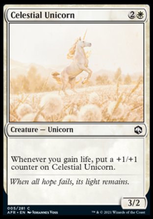 (005) Magic The Gathering Adventures in the Forgotten Realms Single: Celestial Unicorn Common