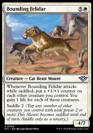 (005) Magic The Gathering Outlaws of Thunder Junction Single: Bounding Felidar Holo Uncommon