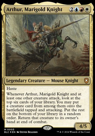 (005) Magic The Gathering Commander: Bloomburrow Single: Arthur, Marigold Knight Mythic