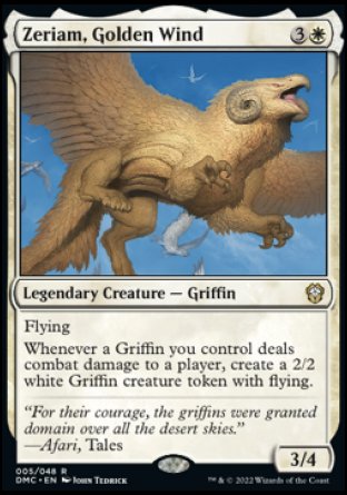 (005) Magic The Gathering Commander: Dominaria United Single: Zeriam, Golden Wind Rare
