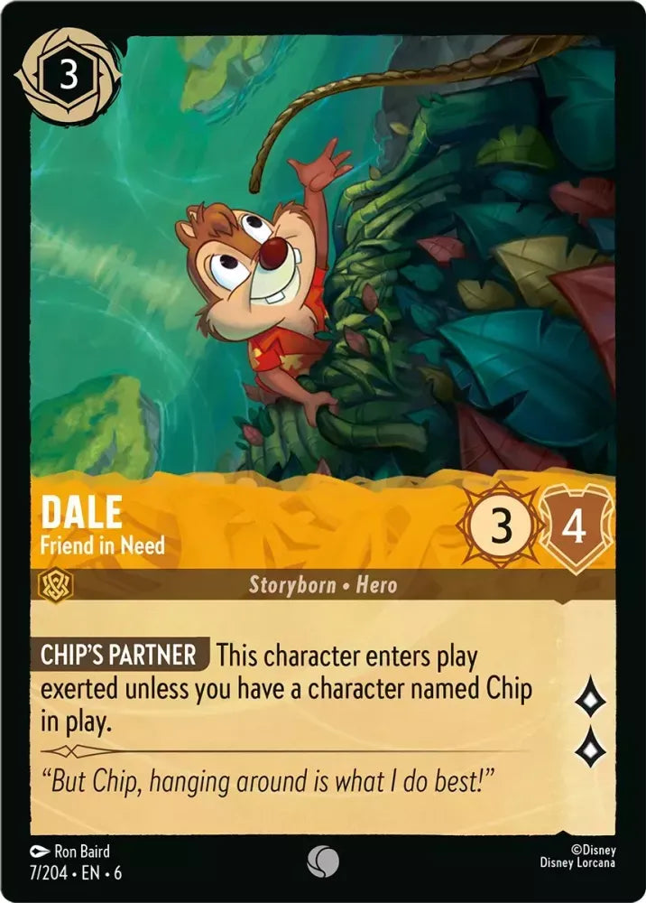 (007) Lorcana Azurite Sea Single: Dale - Friend in Need Holo Common