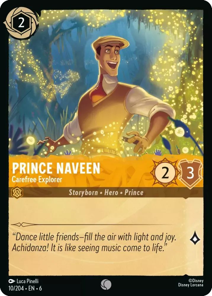 (010) Lorcana Azurite Sea Single: Prince Naveen - Carefree Explorer Common