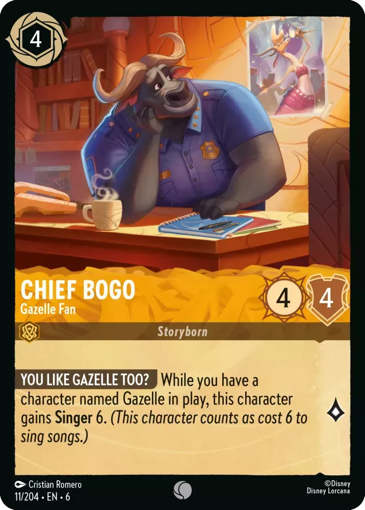 (011) Lorcana Azurite Sea Single: Chief Bogo - Gazelle Fan Holo Common