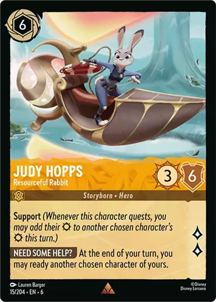 (015) Lorcana Azurite Sea Single: Judy Hopps - Resourceful Rabbit Holo Rare