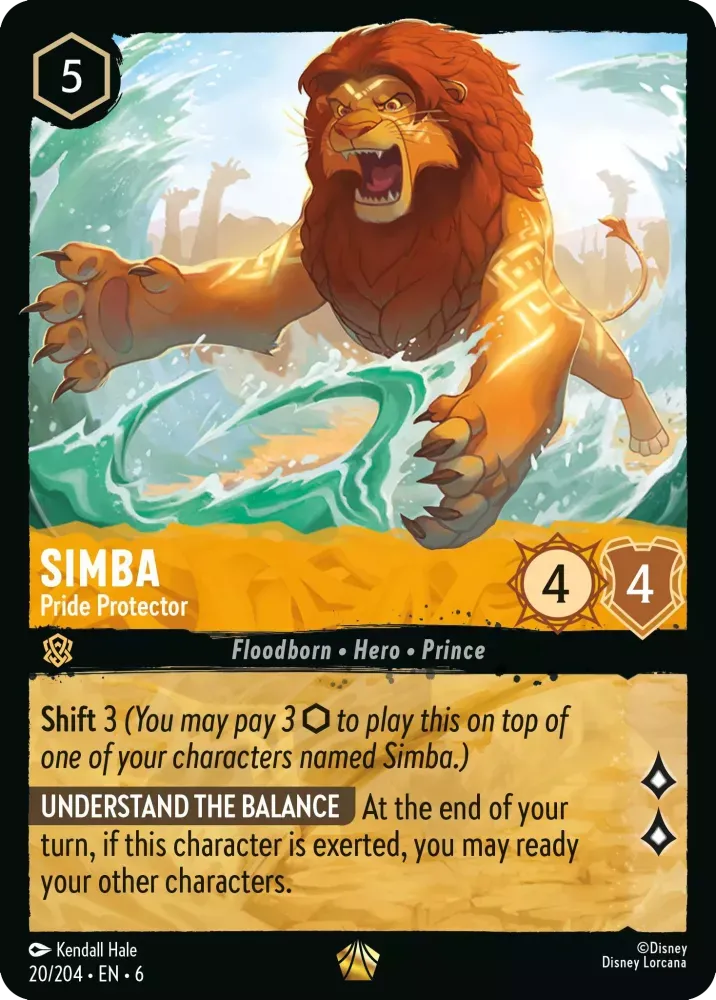 (020) Lorcana Azurite Sea Single: Simba - Pride Protector Holo Legendary