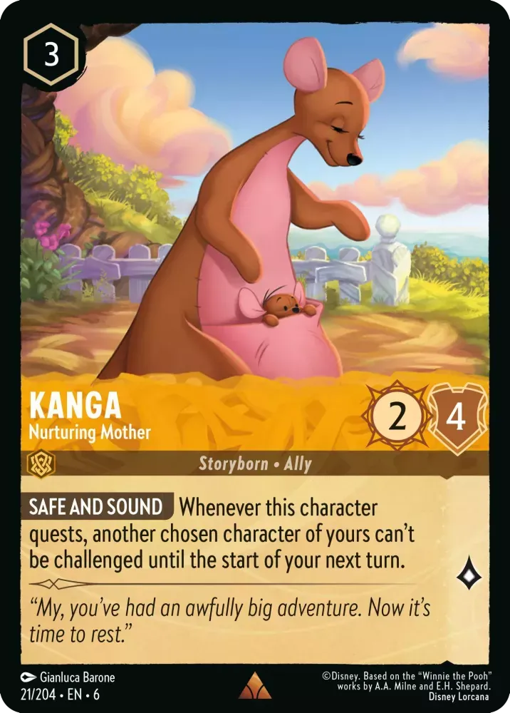 (021) Lorcana Azurite Sea Single: Kanga - Nurturing Mother Holo Rare
