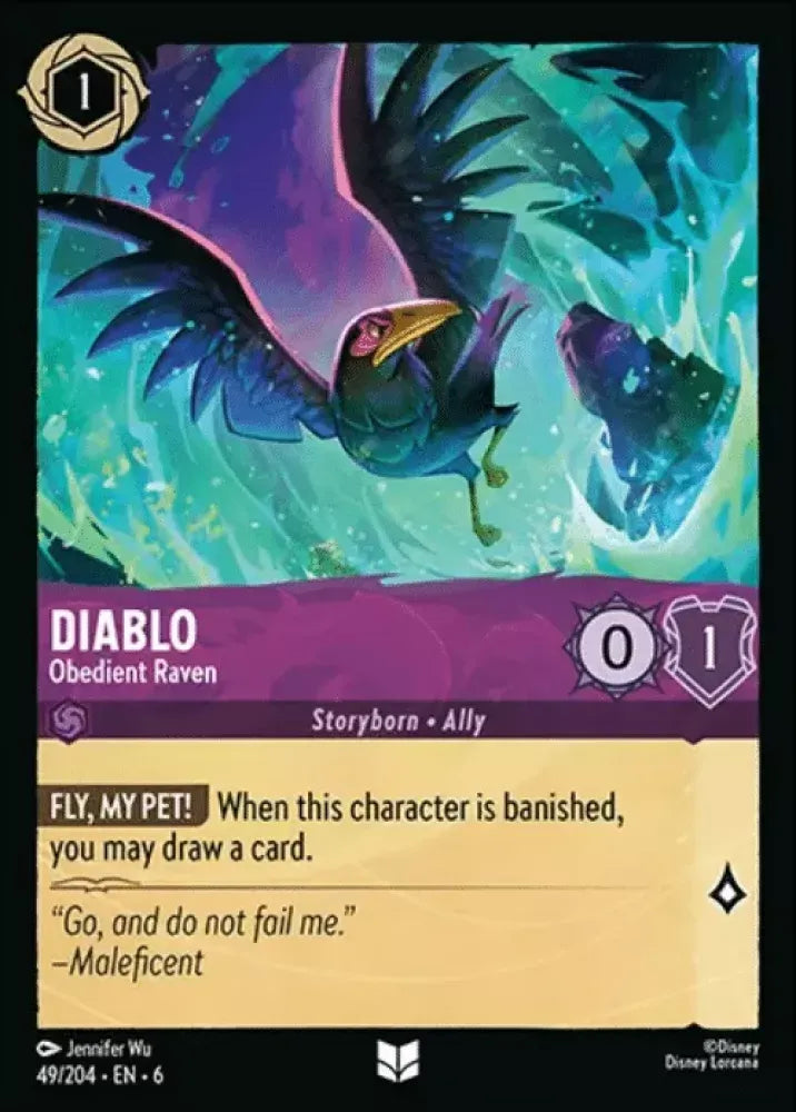 (049) Lorcana Azurite Sea Single: Diablo - Obedient Raven Holo Uncommon