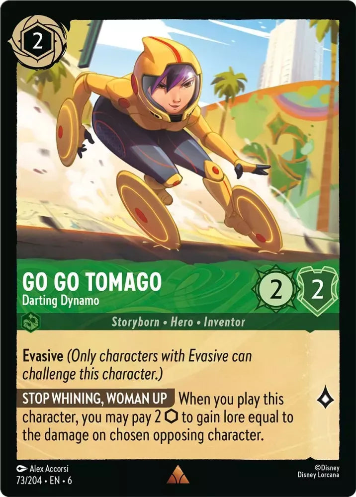 (073) Lorcana Azurite Sea Single: Go Go Tomago - Darting Dynamo Holo Rare
